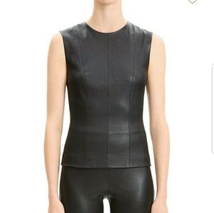 BNWT Theory Bristol Leather Fitted Shell Top in  2